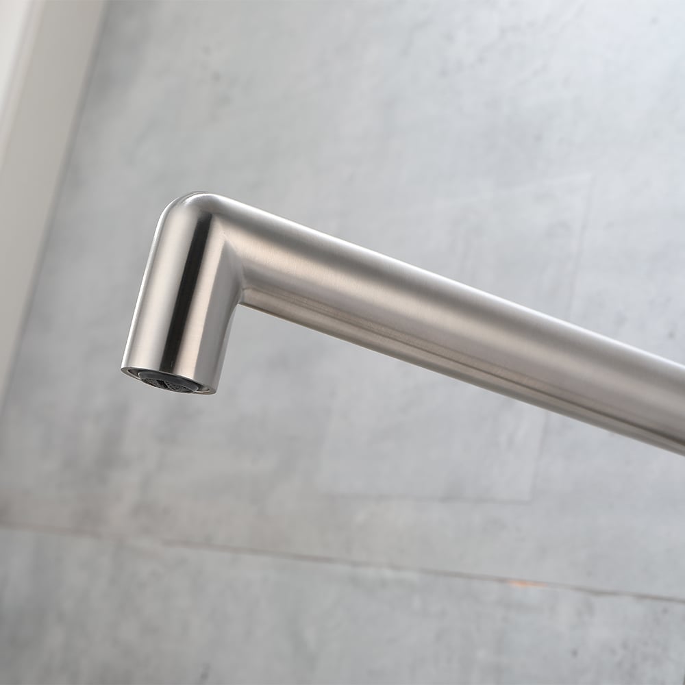 Otázky a odpovědi pro Moderní kuchyňský faucet s jednou rukojetí s vířivým ovládáním z nerezové oceli v kartáčovaném niklu