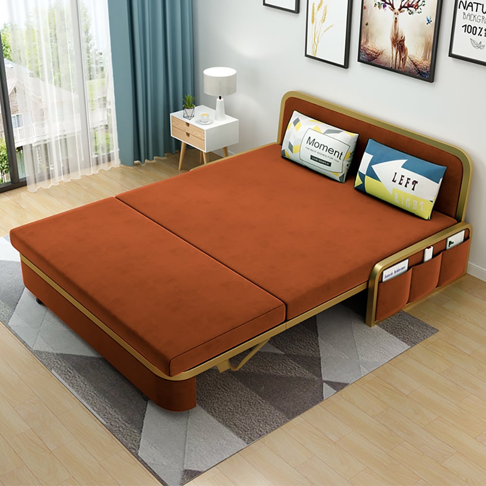 Questions et Réponses pour Petit canapé-lit brun