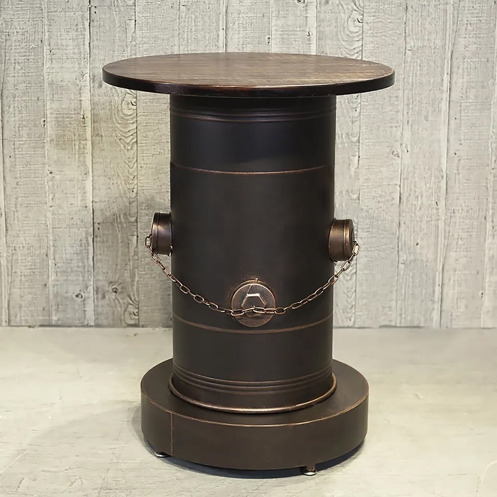 Questions and Answers for Drumbon 550mm Industrial Distressed Bar Table with Solid Wood Round Top