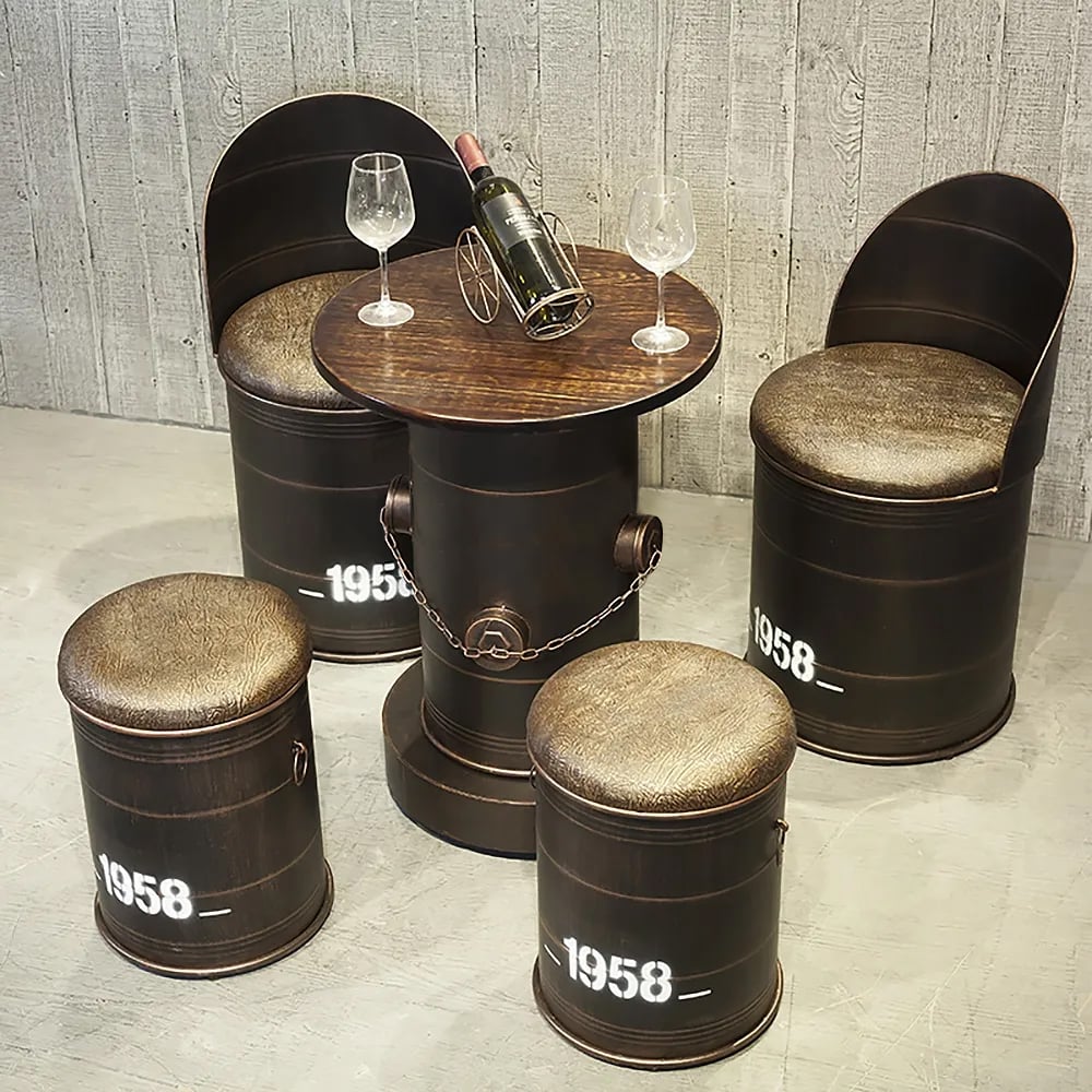 Questions and Answers for Drumbon 550mm Industrial Distressed Bar Table with Solid Wood Round Top