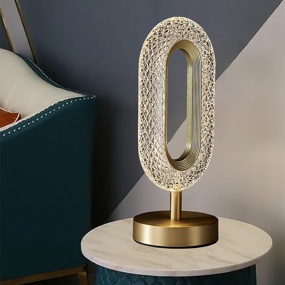 Customer Reviews for Ovated Modern LED Table Lamp Plug in Desk Lamp Ring Shape in Gold