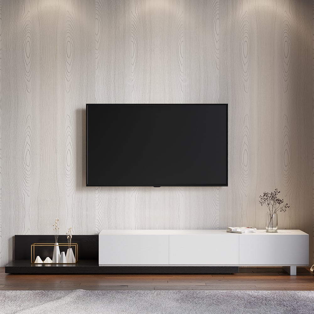 Recensioni dei clienti per Porta TV da pavimento allungabile con 3 cassetti (84"-110")