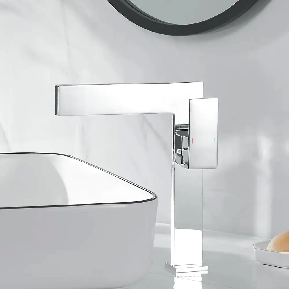 Questions and Answers for Chrome Ultra-Thin Single Handle Waterfall Bathroom Vessel Sink Faucet Solid Brass 1-Hole