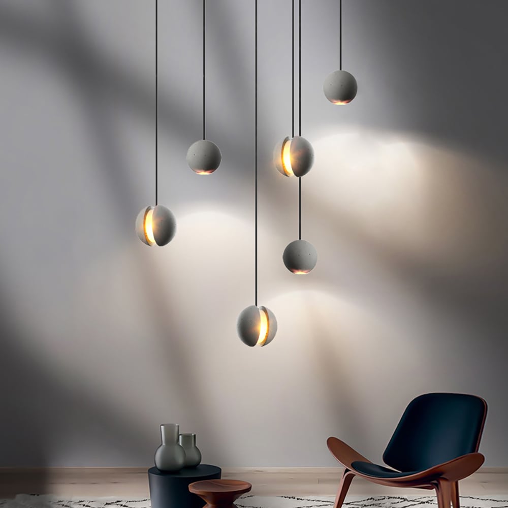 Customer Reviews for Moon Cement Pendant Light Grey Hanging Light set of 6