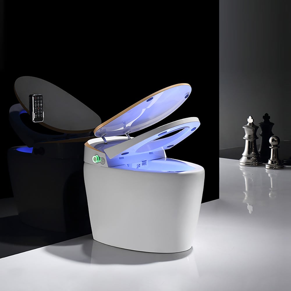 Questions et Réponses pour Toilette Intelligente Automatique Allongée Monobloc Blanche Suto-nettoyante Montée au Sol Sortie Verticale