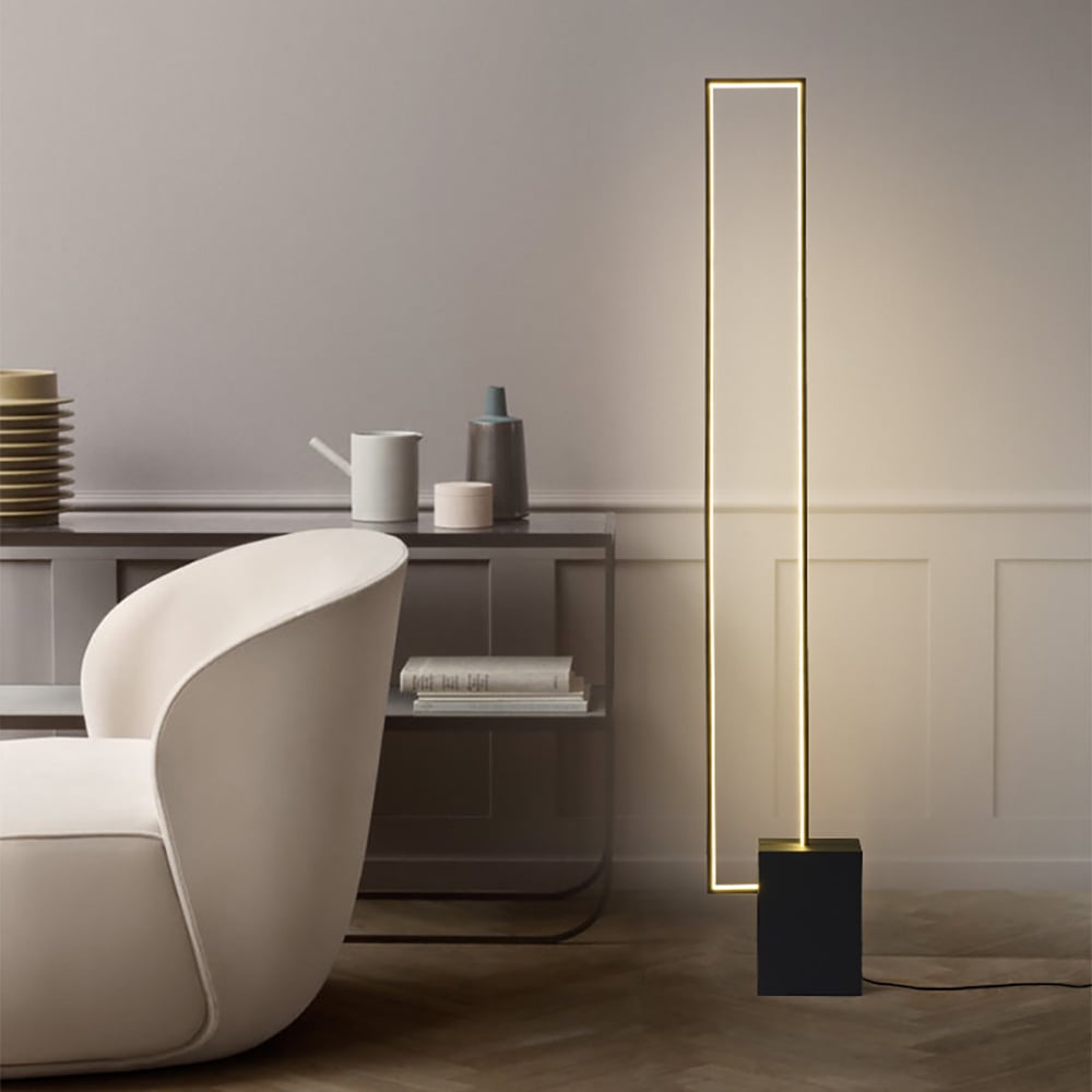 Customer Reviews for Metal LED Floor Lamp Rectangular Standing lamp with Black Base