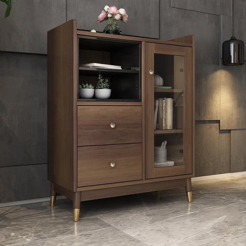 Domande e risposte per Credenza Ultic moderna e minimalista con ampi contenitori e 1 anta in noce