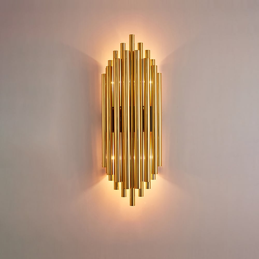 Questions and Answers for Glam Fluted Gold Wall Sconce 2-Light Flush Mount Wall Lighting