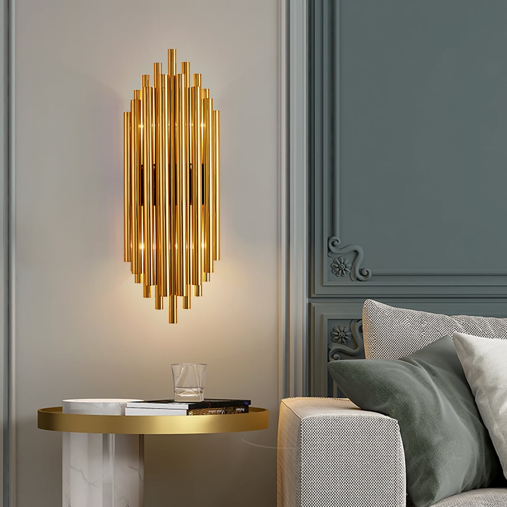Questions and Answers for Glam Fluted Gold Wall Sconce 2-Light Flush Mount Wall Lighting