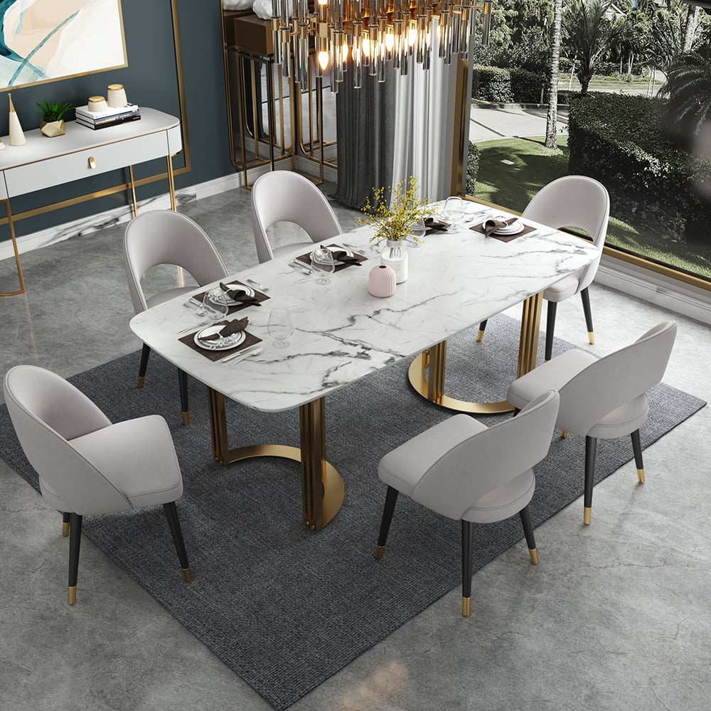 Perguntas e respostas para Conjunto de 2 cadeiras de jantar modernas com estofamento de veludo cinza claro