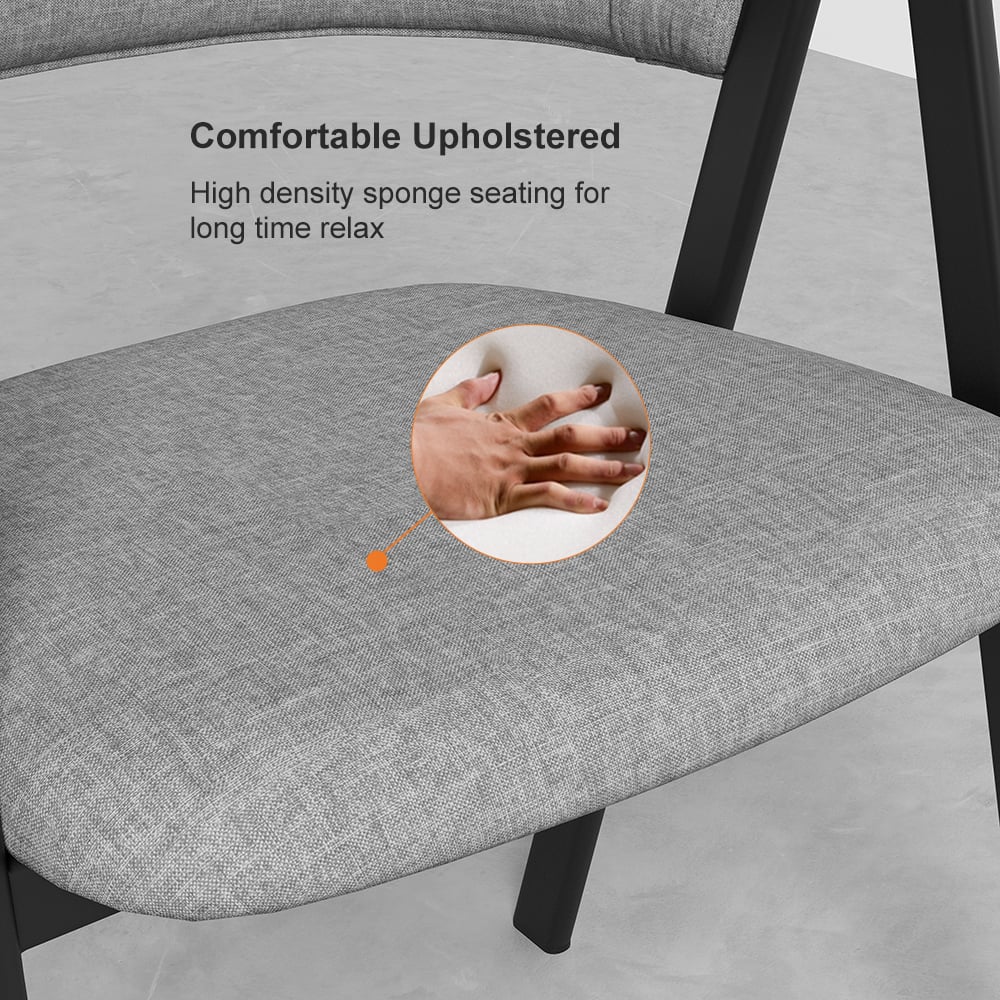 Questions and Answers for Gray Linen Upholstered Dining Chair Curved Back Chair 8-Pieces