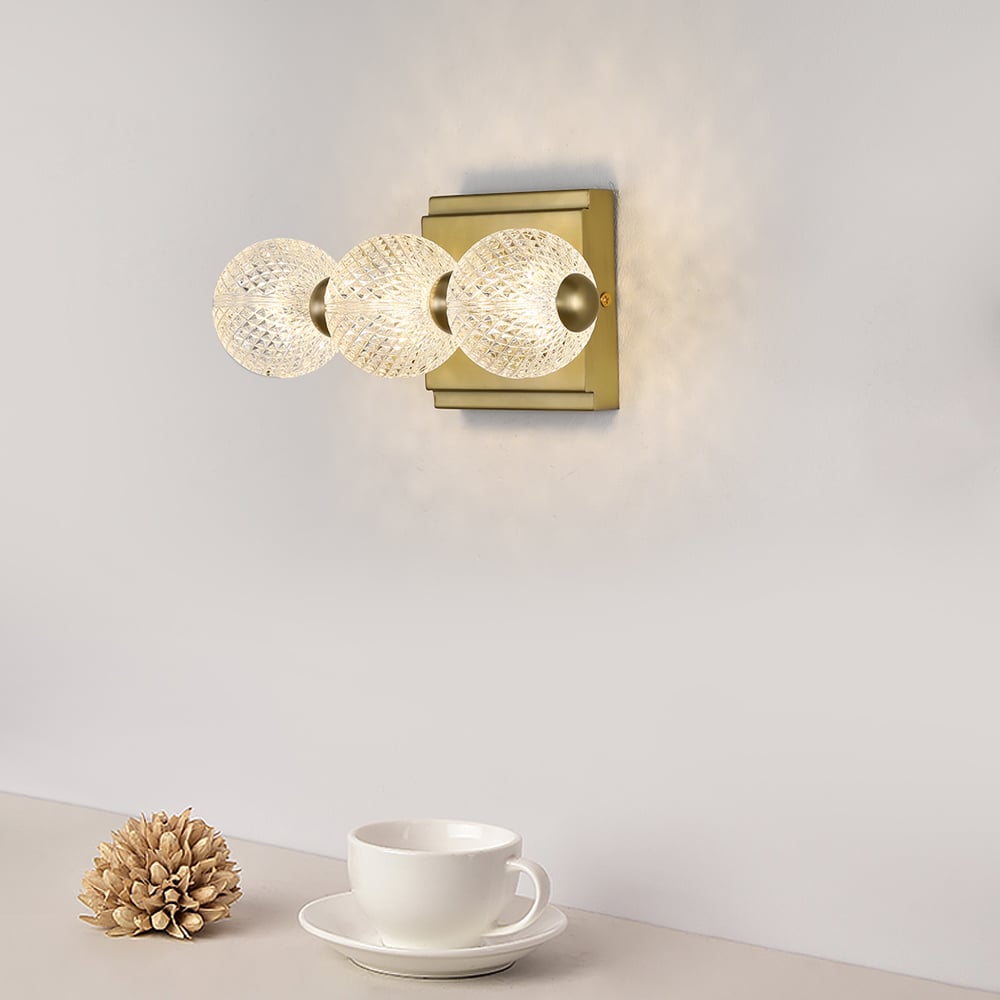 Questions and Answers for 3-Light Clear Acylic Vanity Wall Light for Bathroom in Gold