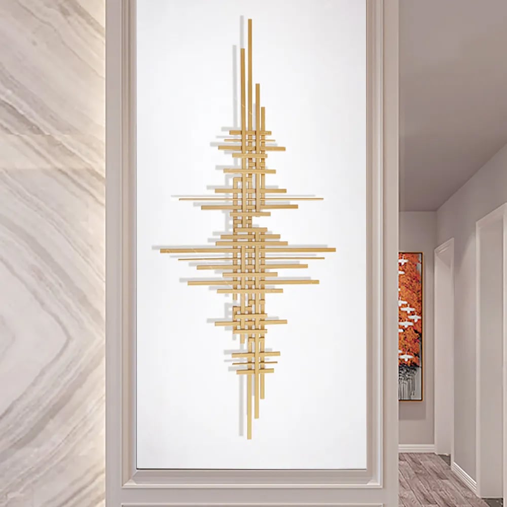 Customer Reviews for 47.2" x 19.7" Geometric Modern Gold Lines Metal Wall Decor Hanging Accent Living Room