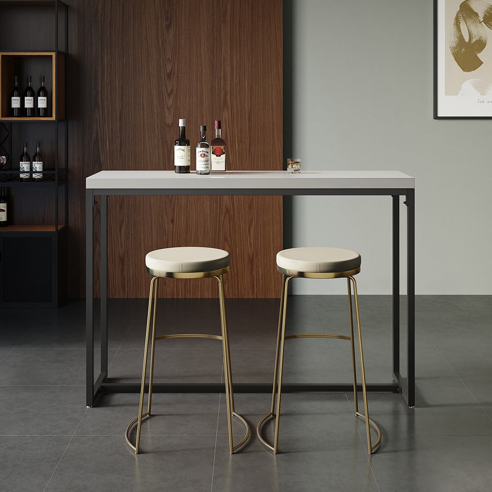 Customer Reviews for 1500mm Industrial Rectangular White Bar Height Table Dining Table for Breakfast Nook