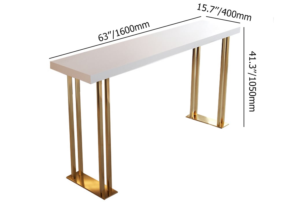 63" Modern Rectangle Wood Bar Table weights dimensions image