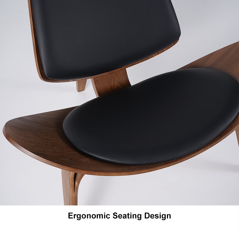 Leather Walnut Tripod Accent Chair highlight image