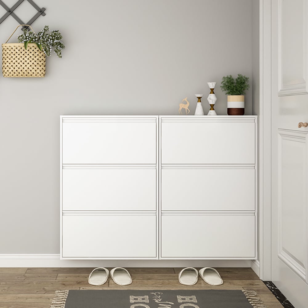 Customer Reviews for White Narrow Shoe Storage Cabinet Wall Mounted in Large