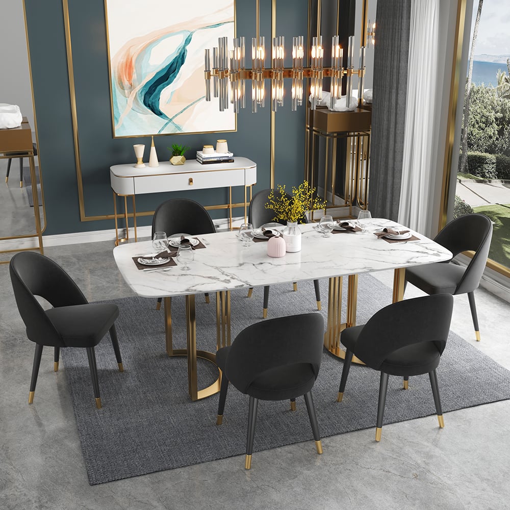 Questions and Answers for Set of 2 Modern Dining Chairs with Velvet Upholstery Black