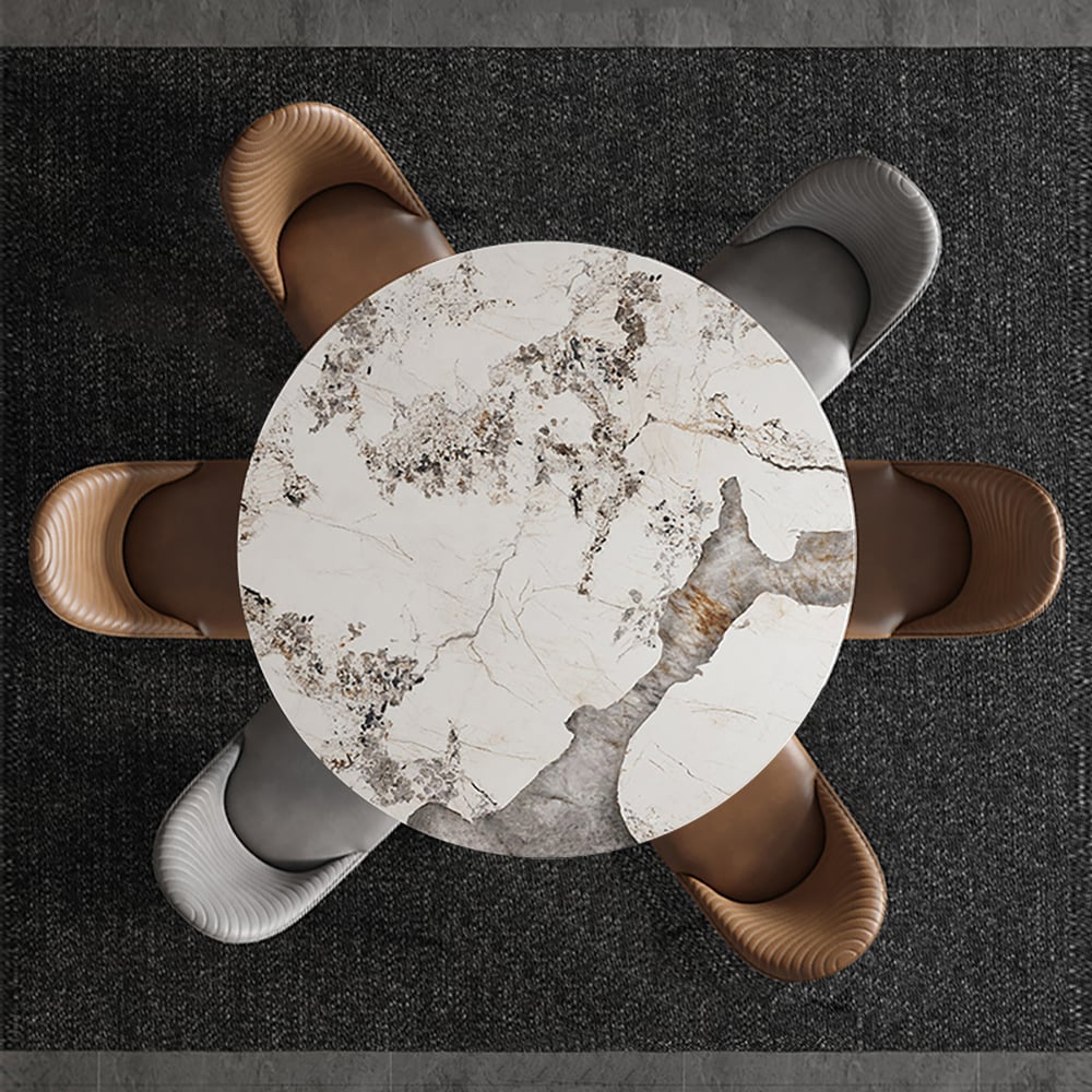 Questions and Answers for 1350mm Modern Round Dining Table Faux Marble Tabletop for 6 Person