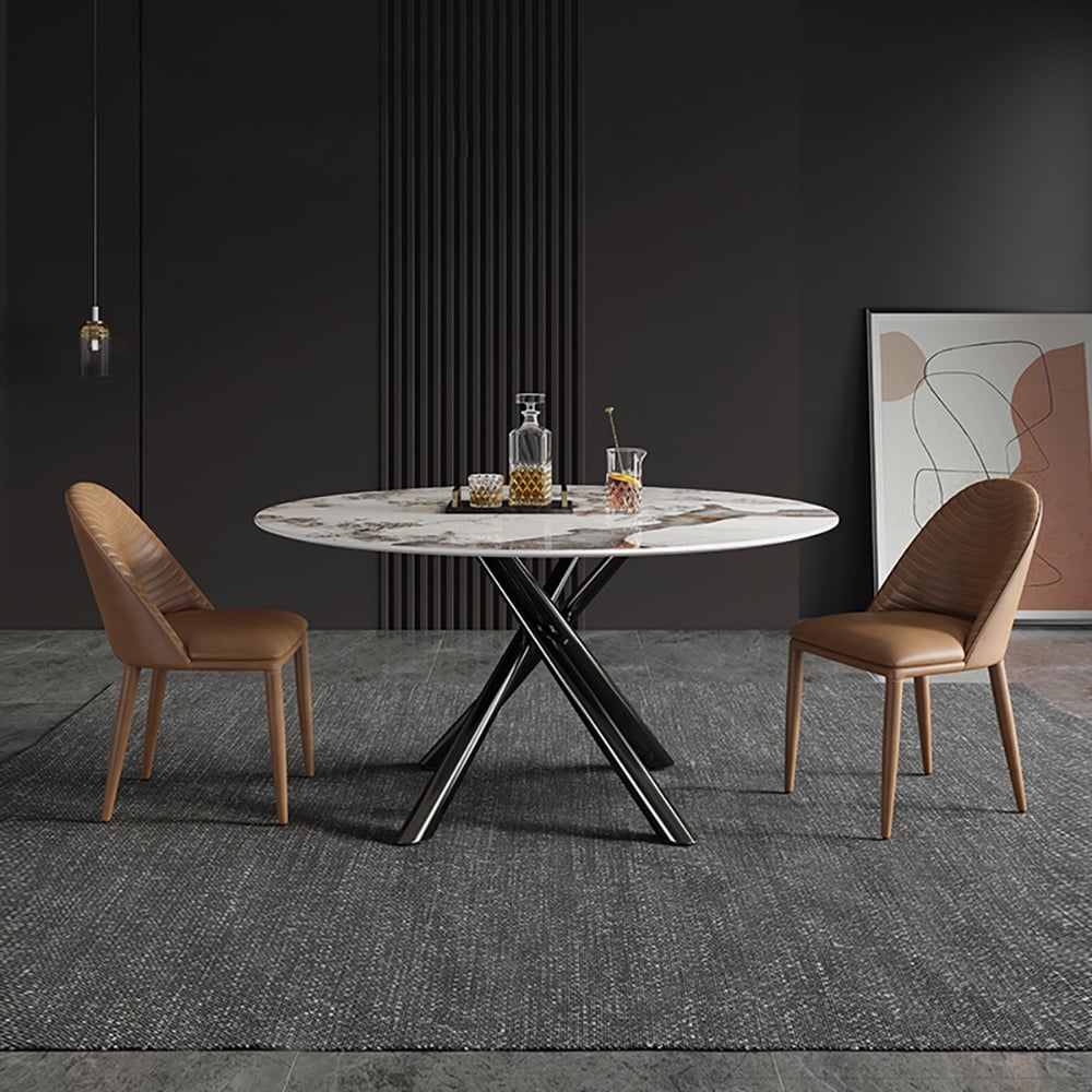 Questions and Answers for 1350mm Modern Round Dining Table Faux Marble Tabletop for 6 Person