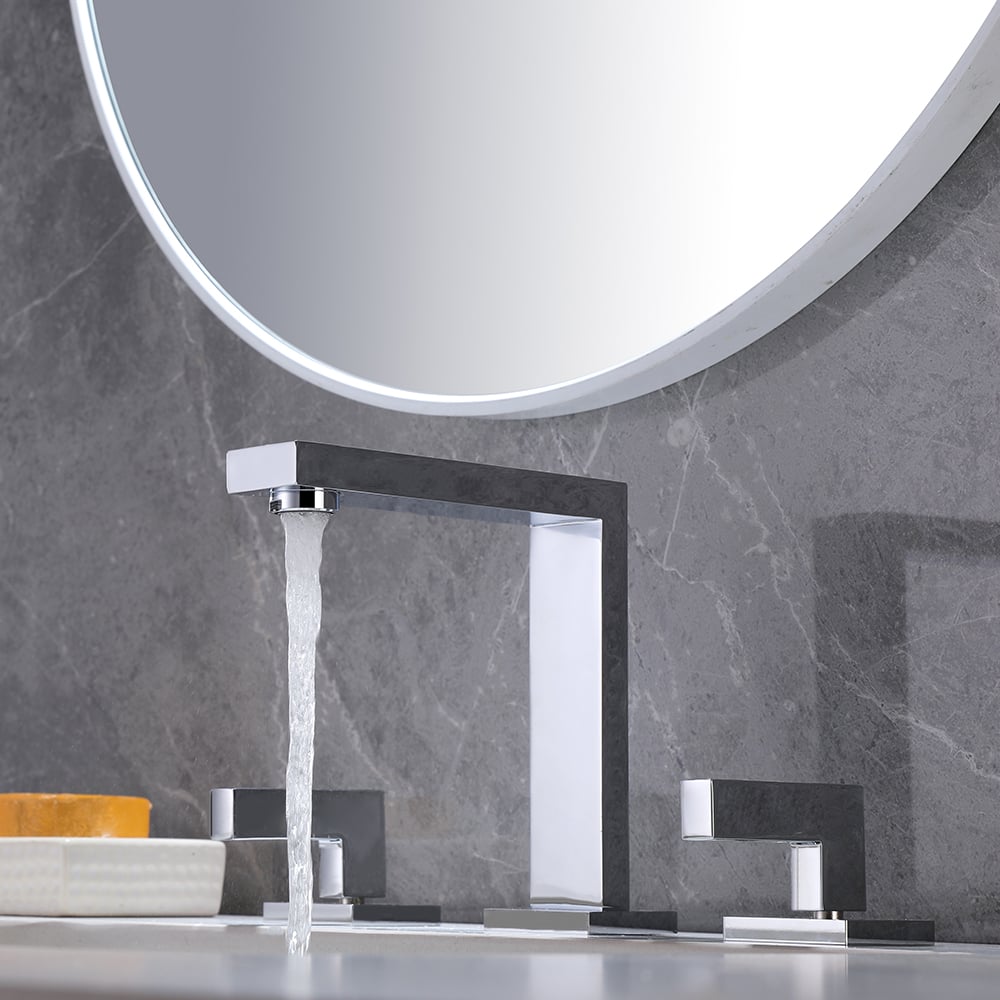 Perguntas e respostas para Torneira de pia de banheiro cromada moderna e difundida em latão sólido de alça dupla