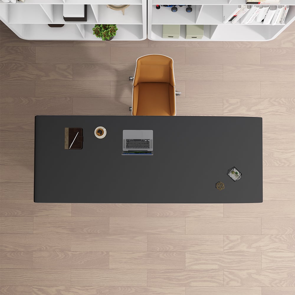 Vragen en antwoorden voor 1400 mm modern rechthoekig zwart computerbureau en oranje bureaustoelset gestoffeerd