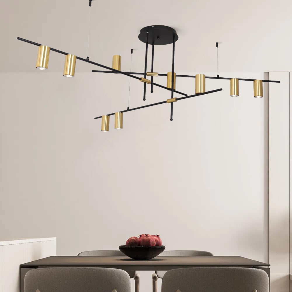 Questions and Answers for Modern Nordic Gold Cylinder Adjustable Black Branch 9-Light Pendant Light