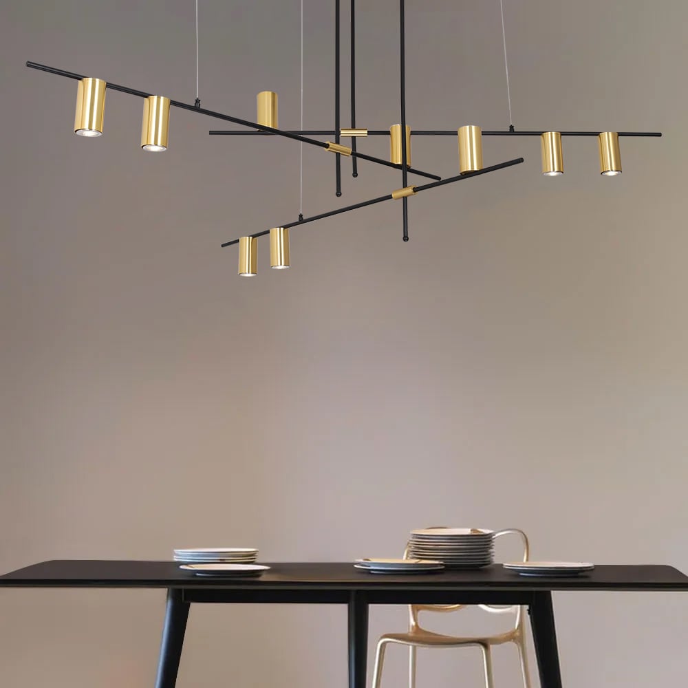 Questions and Answers for Modern Nordic Gold Cylinder Adjustable Black Branch 9-Light Pendant Light