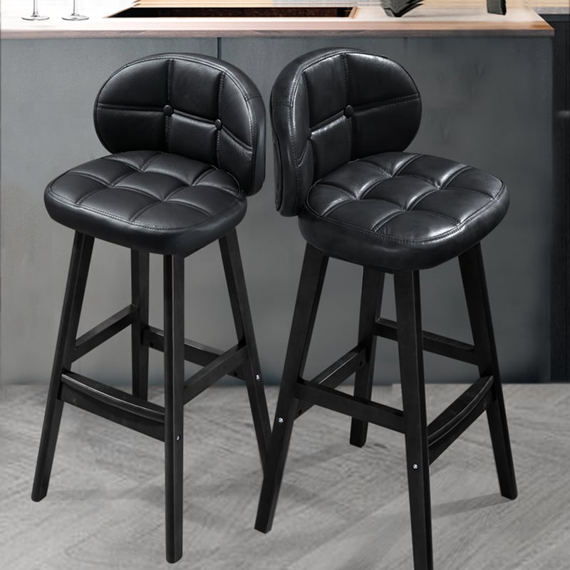 Questions and Answers for 2 Pieces Rustic Bar Stools Upholstered in Black with PU Leather and Backrest