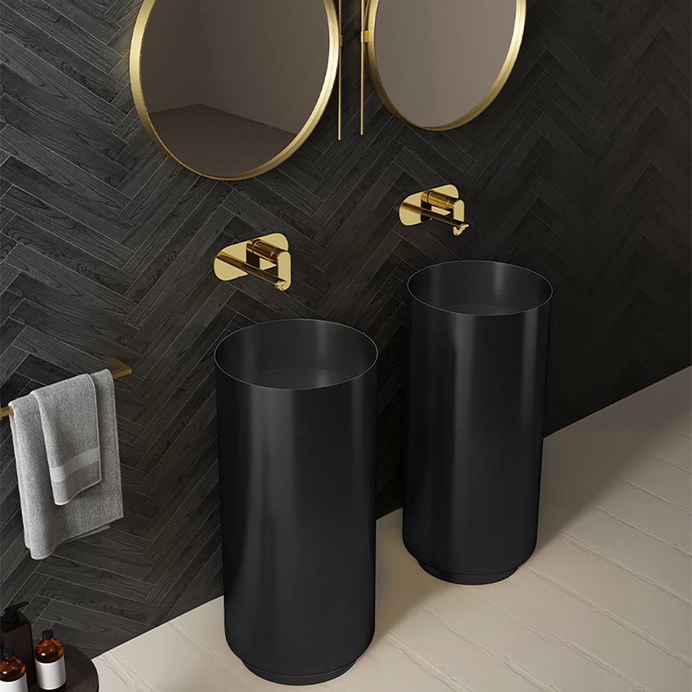 Customer Reviews for Black Modern Luxury Round Stainless Steel Sink Pedestal Sink Freestanding