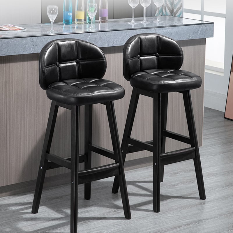 Questions and Answers for 2 Pieces Rustic Bar Stools Upholstered in Black with PU Leather and Backrest