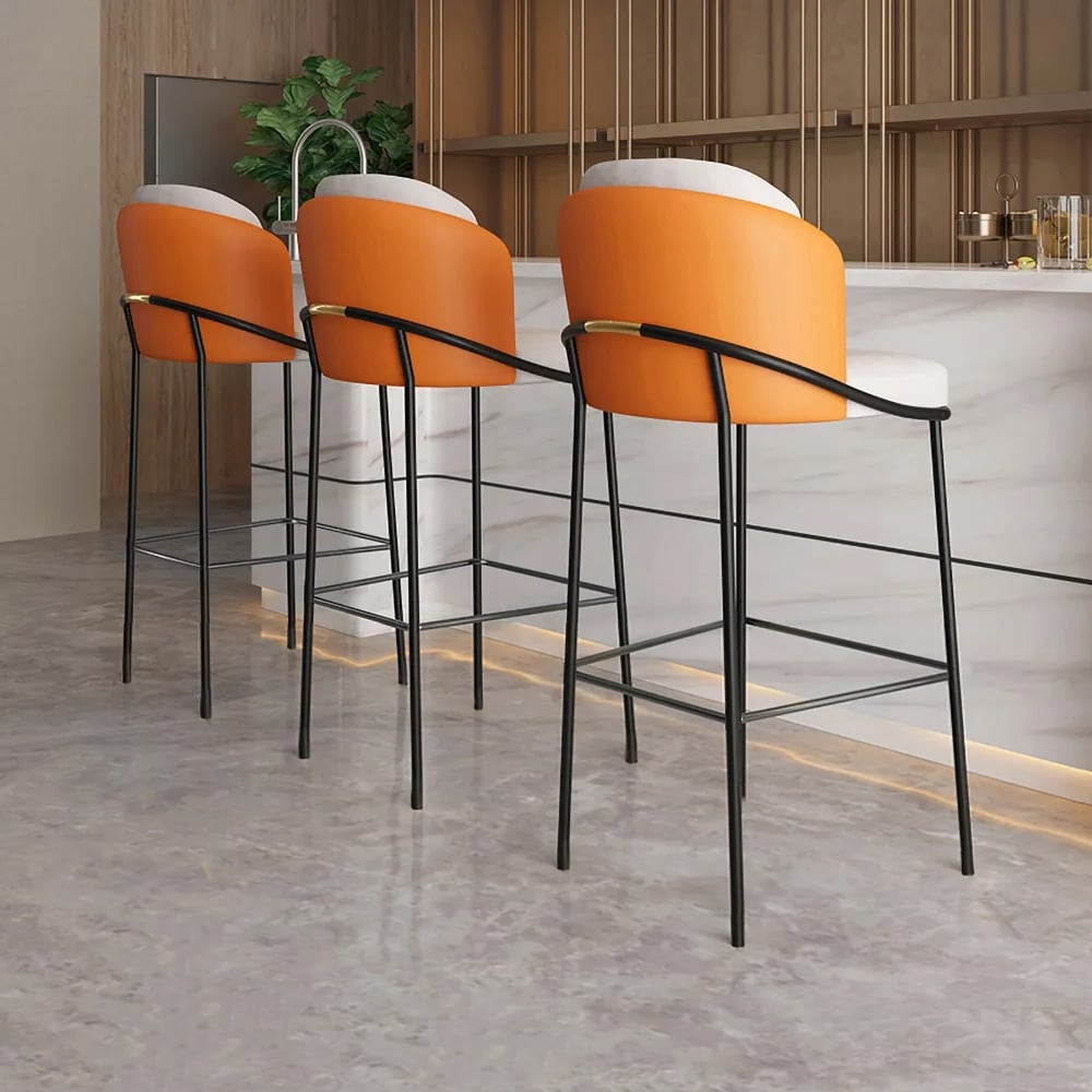 Questions and Answers for Linenic Modern PU Leather Breakfast Bar Stool with Back & Footrest