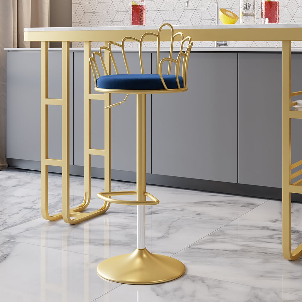 Questions et Réponses pour Lot de 2 Tabourets Bleu Modernes Pour îlot de Cuisine