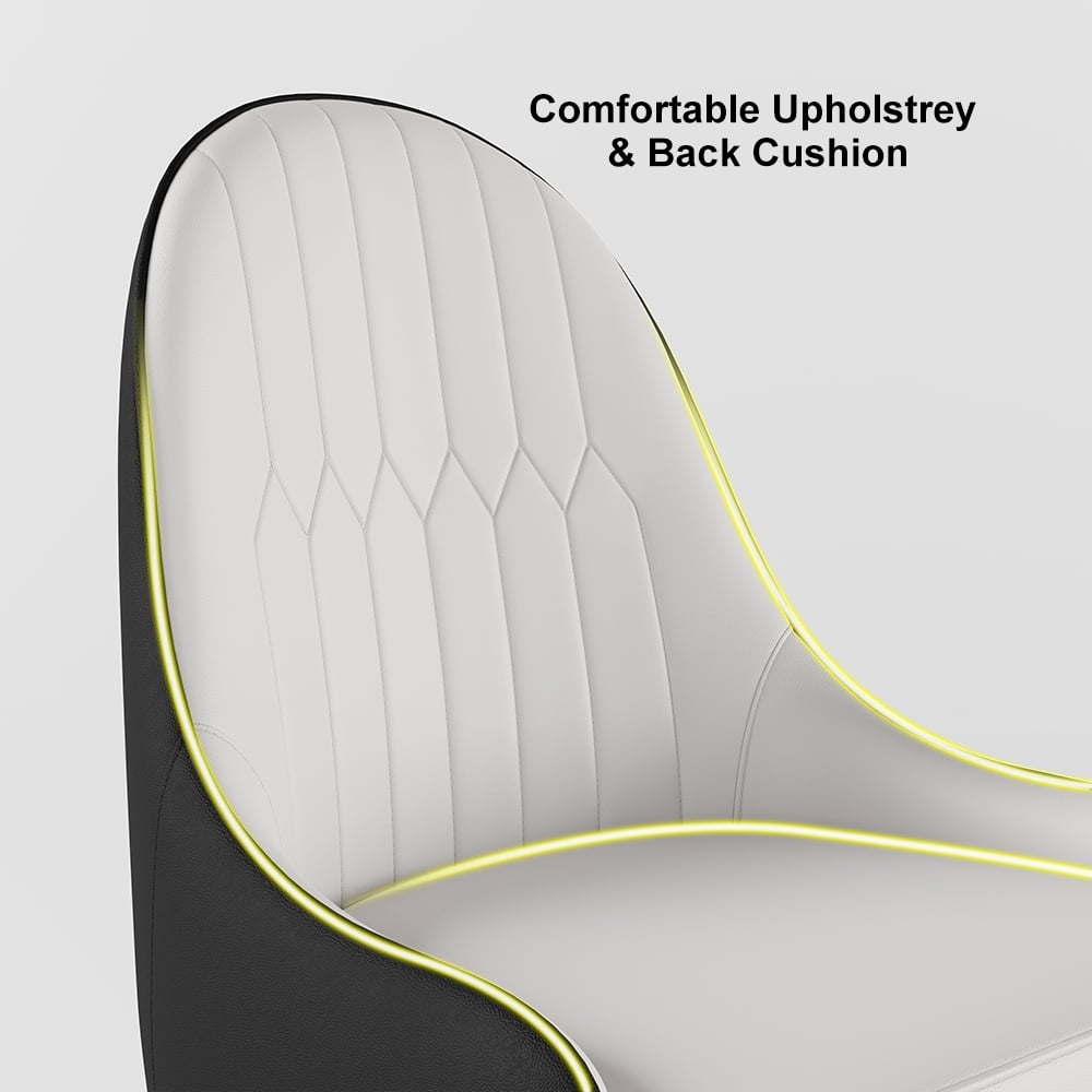 Domande e risposte per Sedie da pranzo in pelle PU bianca e grigia 2 pezzi con gambe in metallo