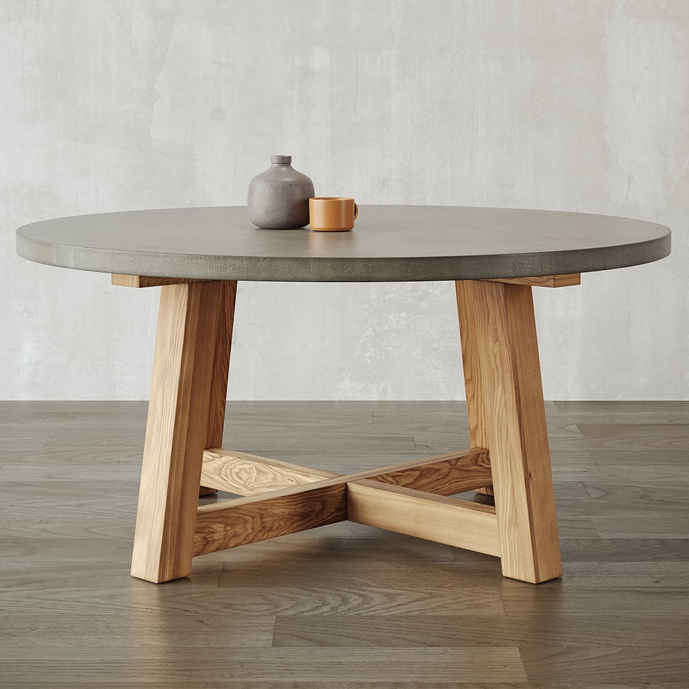 Questions and Answers for Japandi 800mm Concrete Grey Dining Table Small Round Wooden Tabletop