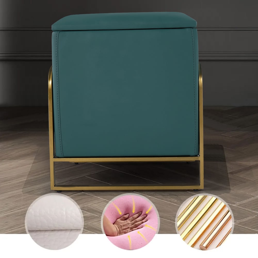 Questions and Answers for Green Makeup Vanity Set Expandable Dressing Table with Mirror&Side Cabinet&Stool