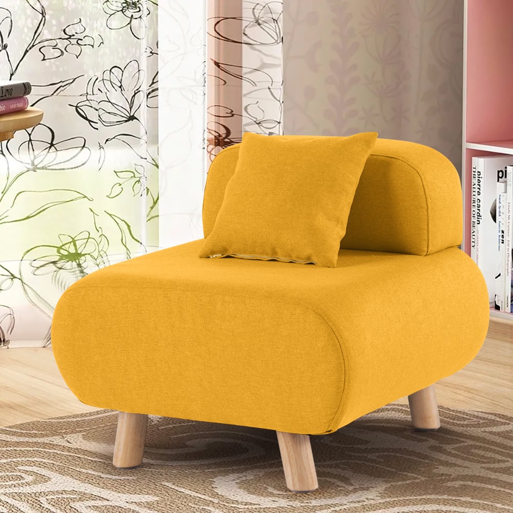 Customer Reviews for Yellow Cotton & Linen Upholstered Accent Chair and Pillow Included