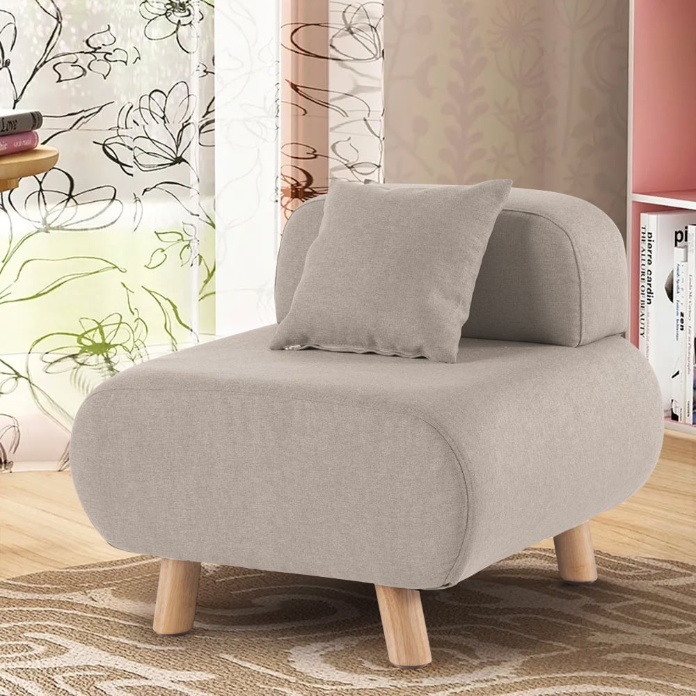 Customer Reviews for Modern Gray Accent Chair with Cotton & Linen Upholstered and Pillow Included