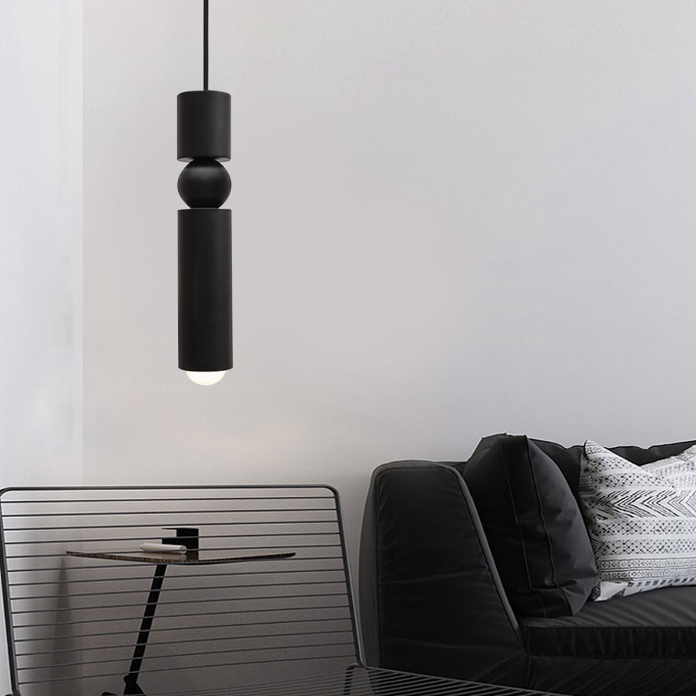 Questions and Answers for Mini Cylinder Single-Light Minimalist Pendant Light in Black