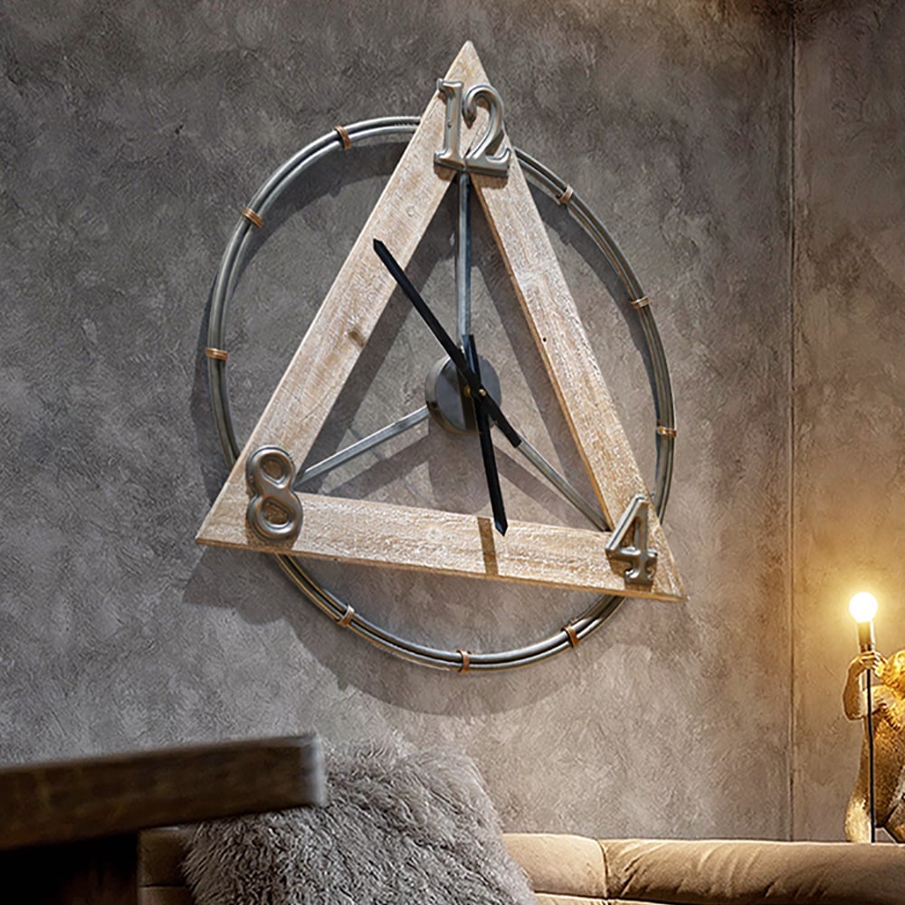 Perguntas e respostas para Relógio de parede grande moderno de meados do século, redondo e triangular, madeira, metal, relógios de decoração de grandes dimensões