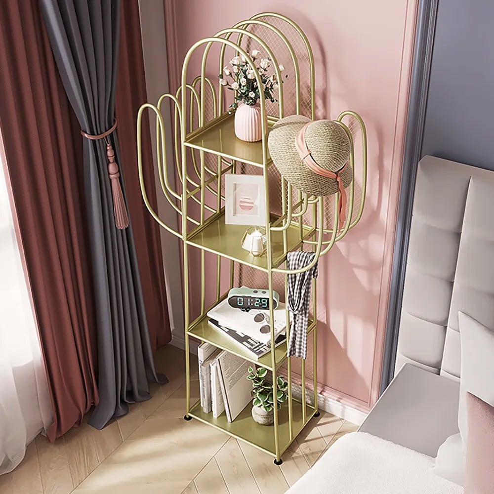 Questions et Réponses pour Étagère de chevet en métal doré en forme de cactus étagères de chevet décoration murale moderne chambre à coucher