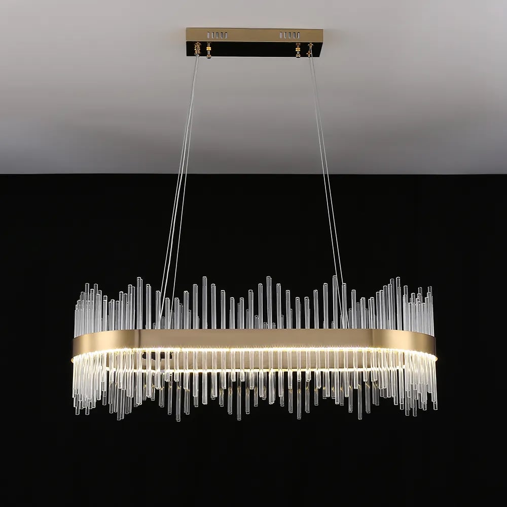 Customer Reviews for Striaged Modern Glass Kitchen Island Light in Brass with Adjustable Cables