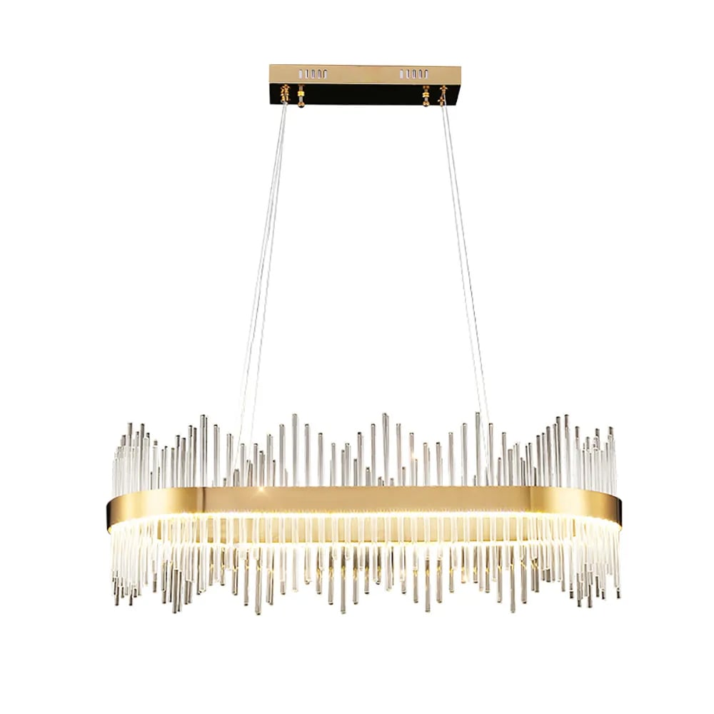 Customer Reviews for Striaged Modern Glass Kitchen Island Light in Brass with Adjustable Cables
