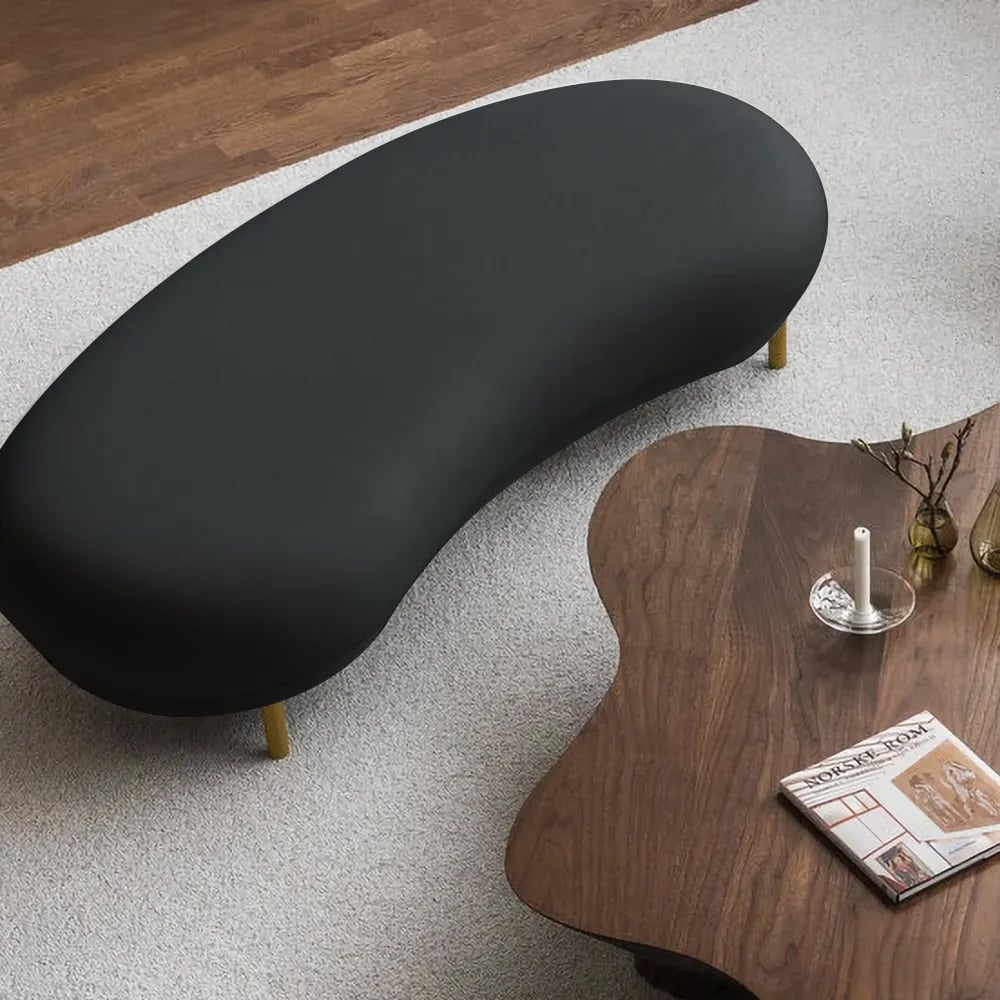 Customer Reviews for Modern Black Velvet Bench Upholstered Curved Bench for End of Bed with Metal Legs