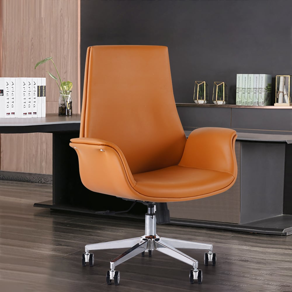 Questions and Answers for Orange Office Chair for Desk Upholstered PU Leather Swivel Task Chair