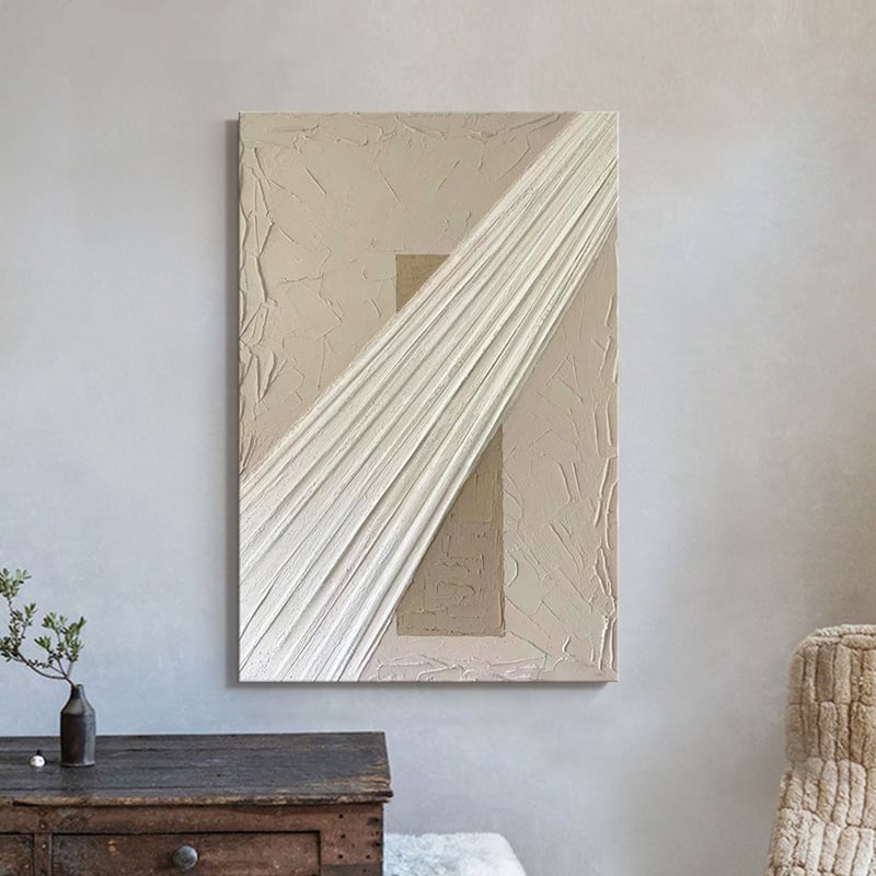 Questions et Réponses pour Décoration murale moderne pour salon Rectangle Art Abstrait Peinture sur toile en blanc