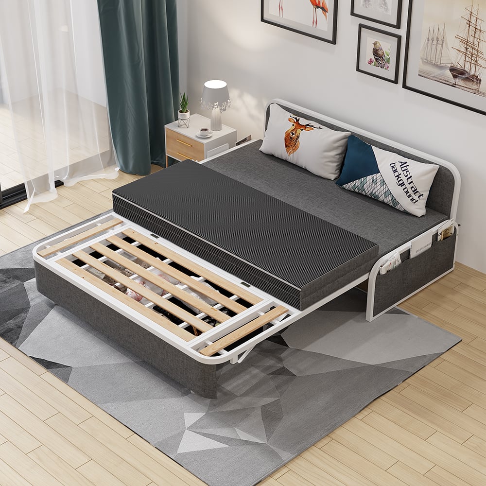 Questions and Answers for Modern 60" Full 2-Seater Linen Sleeper Sofa