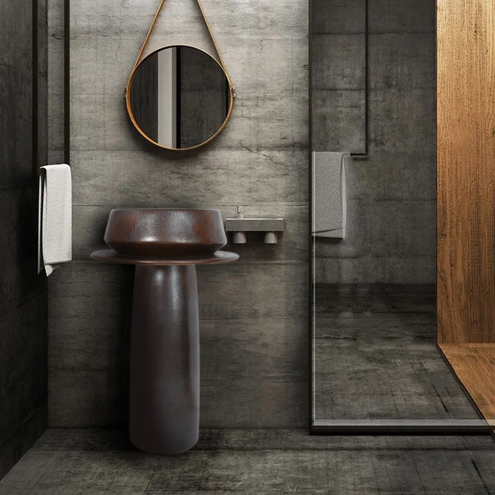 Customer Reviews for Vintage Retro Kaolin Clay Pedestal Basin Freestanding Bathroom Washbowl