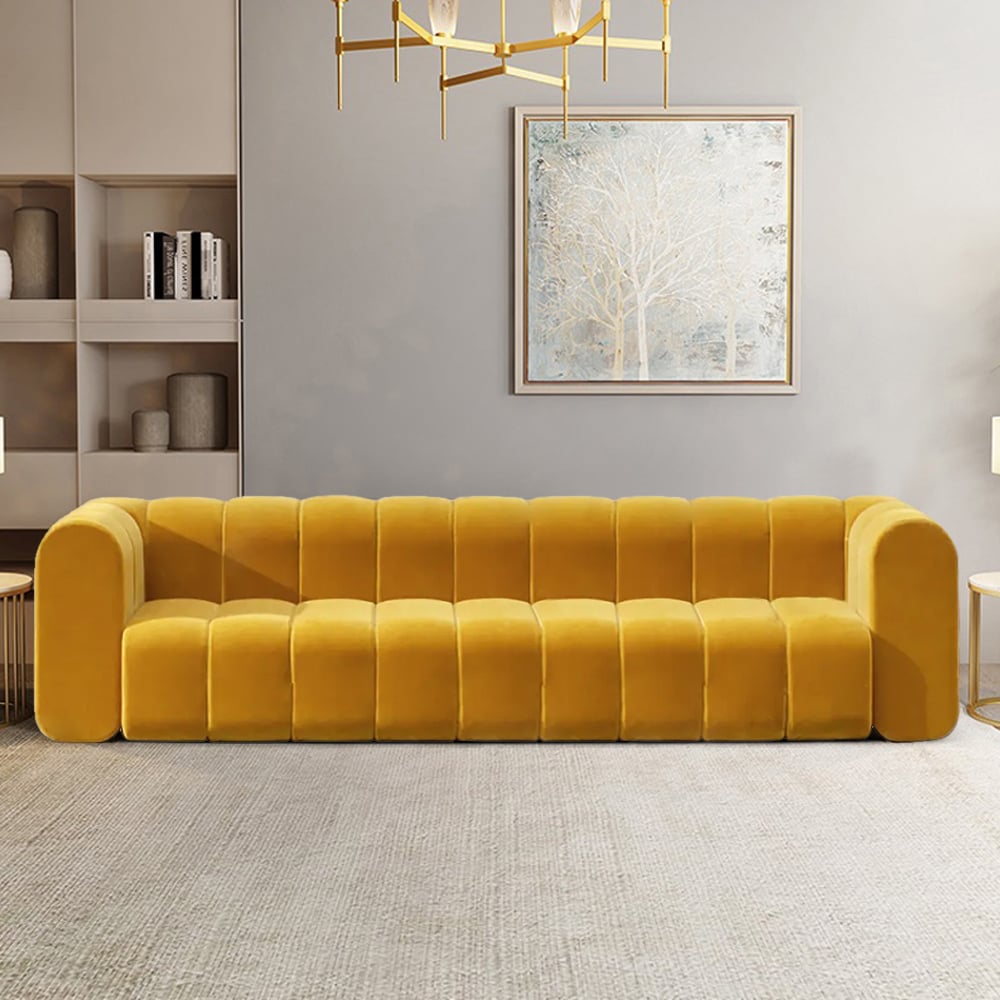 Questions and Answers for 2230mm Modern Velvet Upholstered Sofa 3-Seater Sofa Luxury Sofa Solid Wood Frame
