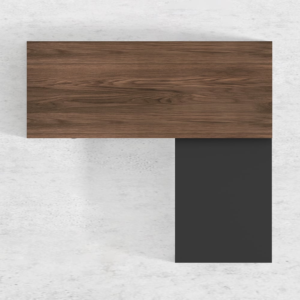 Modern L Shaped Executive Desk with Movable File Cabinet, Black & Walnut Office Desk for Home & Office (59.8'')｜Homary  UK